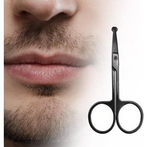 Nose Hair Scissors Safe Anti-rust Stainless Steel Eyebrows Nose Moustache Scissors for Gift