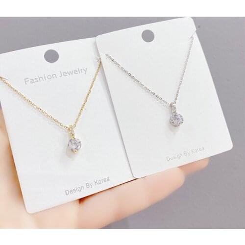 Korean Style Micro-Inlaid 3A Zircon Necklace Fashion Personality Temperament Heart-Shaped Clavicle Chain Pendant Female Jewelry