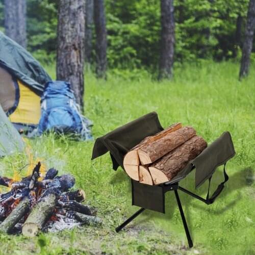 Flamewood Rack Outdoor Camping Portable Folding Storage Bag Portable Folding Canvas Storage Bag For Campfire