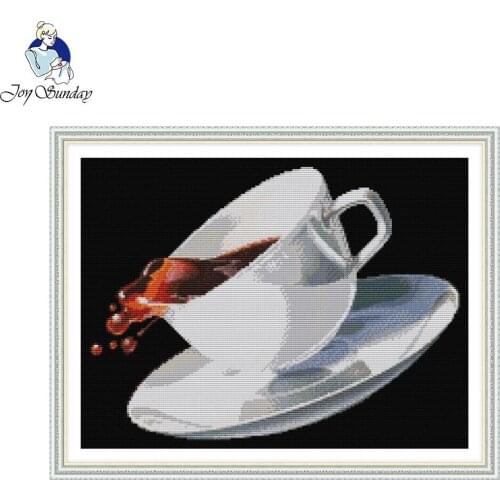 Joy sunday still life style Coffee needlepoint patterns kits cross stitch wall art for dining room decoration