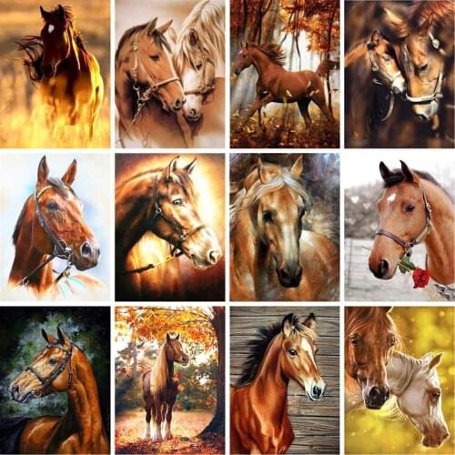 RUOPOTY Painting By Numbers animal Hand Painted Painting Art Drawing On Canvas Gift DIY Coloring By Number horse Home Decor