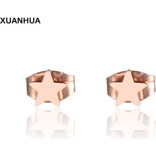 XUANHUA stud earrings Star stainless steel pearl rose gold earrings bohemia gifts for women brincos fashion earring 2019