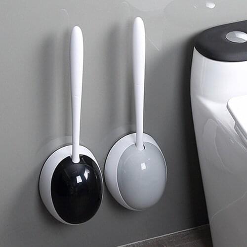 Toilet Brush For Bathroom TPR Silicone Brush Holder Cleaning Tool Home WC Cleaning Brush For Toilet Bathroom Accessories Set