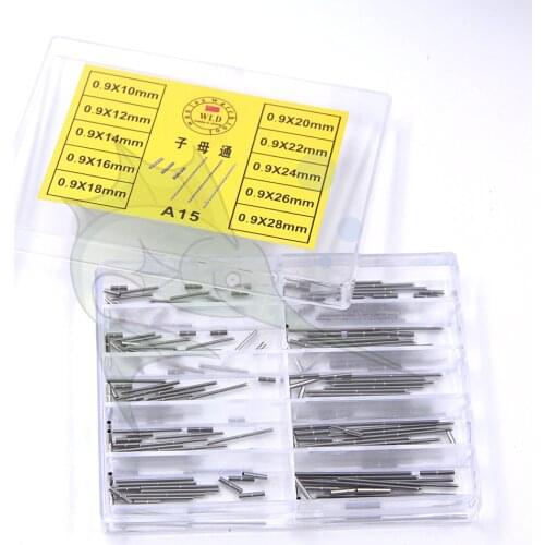 BD-A15 Stainless Steel Capsa Pins / Tubes Kits 0.9mm 10~28mm Watchband Accessories Watch Bracelet Link Parts for Watchmakers