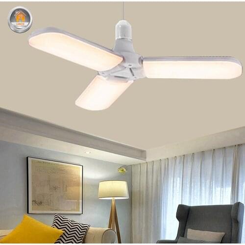 Led lamp E27 Pendant Lights 45W 85-265V Foldable Fan Smart Ceiling Light for Bathroom Aisle Restaurant Home Lighting