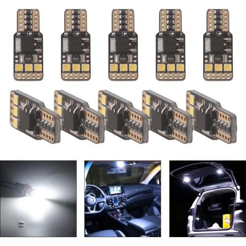 T10 W5W 194 168 2825 LED Canbus Error Free Light Bulbs 158 175 Trunk Lights License Plate Courtesy Lamps Nonpolarity 3030 10PCS