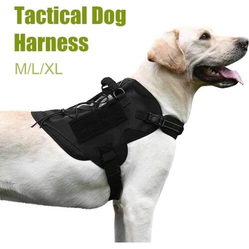 Tactical Dog Harness Pet Military Training Dog Vest German Shepherd Dog Harness Molle Vest for Medium Large Dogs Outdoor Hunting