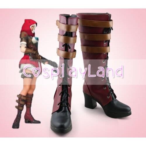 OW Little Red Ashe Anniversary Cosplay Boots Shoes Women High Heel Shoes Costume Customized Accessories Halloween Party Shoes
