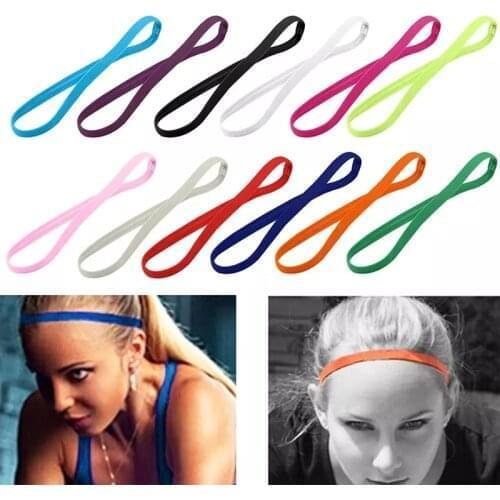 Candy Color Women Men Yoga Hair Bands Running Sports Anti-slip Elastic Rubber Thin Headband Hair Accessories Jewelry