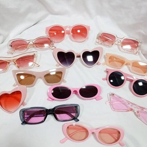 DYTYMJ 2021 Cute Girl Sunglasses Women Fashion Retro Sunglasses Trend Pink Shades for Women Wholesale Bulk Lentes De Sol Mujer