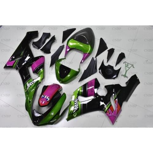 ZX6r 636 2005 - 2006 Body Kits 636 ZX-6r 2006 Full Body Kits 636 ZX-6r 06 Green Black Shark Full Body Kits