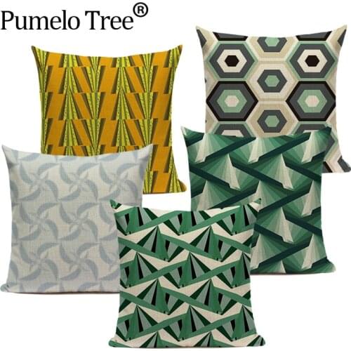 1Pcs Geometric Pattern Cushion Cover Decorative Pillow Case Household Cushion Cover Polygonal Printing Pillow Case Funda Cojines