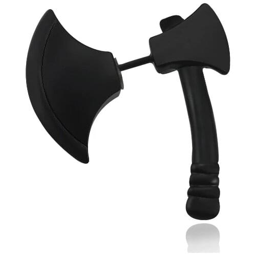 1Pcs Fashion Axe Hatchet Earings Gothic Punk Stereo Stud Earrings Mens Hip Hop Personality Unisex Black Tools Earring Jewelry