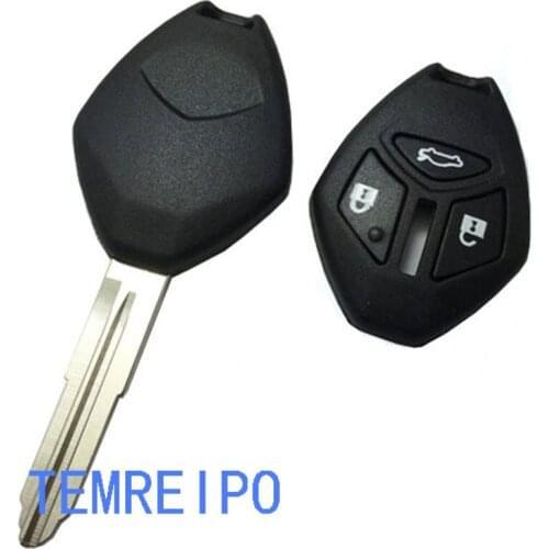 10pcs/lot 3 buttons remote key case shell replacement key case fob uncut blade for Mitsubishi