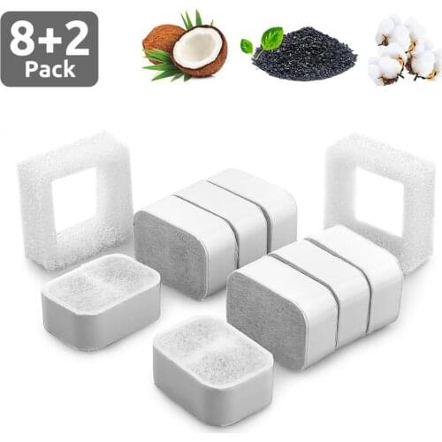 10PCS Pet Water Fountain Replacement Filter Activated Carbon Filters for Ipettie #CW