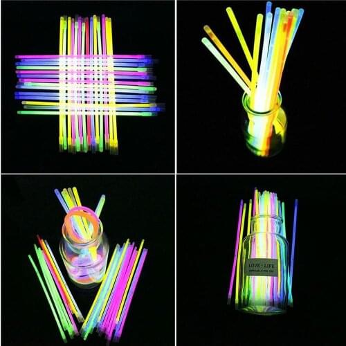 10 Pcs Party Fluorescence Light Glow Sticks Bracelets Necklaces Neon For Wedding Party Glow Sticks Bright Colorful Glow Sticks