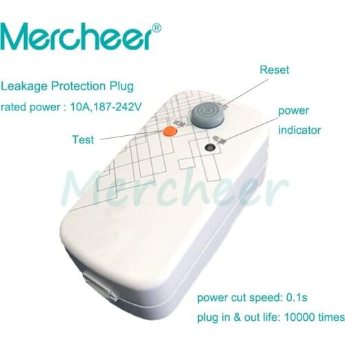 10A 187-242V 3 Pins Plug GFCI Leakage Protection Safety RCD Socket Adaptor Home