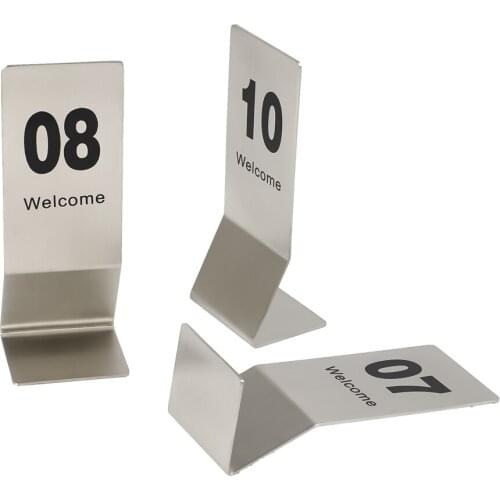 15.2*6cm 20 pcs stainless steel stringy metal desk table desktop number sign stand sequence number sign plate stand