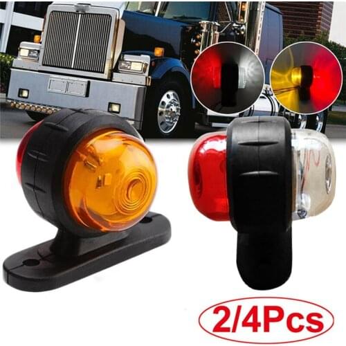 2/4PCS 12-24V Universal Truck Corner Side Marker Lights Turn Signal LED Light Blinker Indicator Lamp for Truck Trailer Van Bus