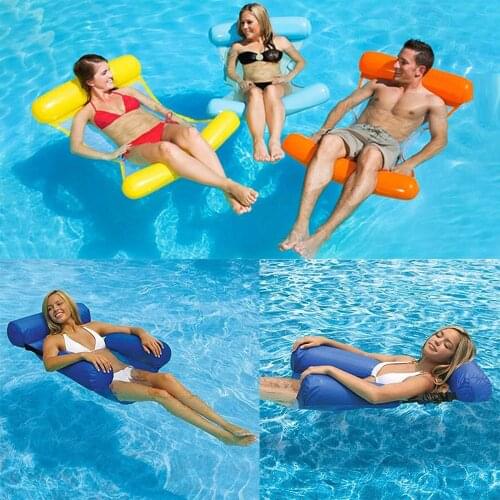 2021Inflatable Mattresses Water Hammock Lounge Chairs Pool Float Water Sports Toys Float Mat Pool Toys Swimming Pool Accessories