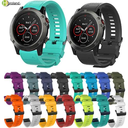 26mm Quick Release watchBand Strap For Garmin Fenix 5X / 6X / 6xpro / Fenix 3 3 HR Easyfit Replacement sport Silicone Wriststrap