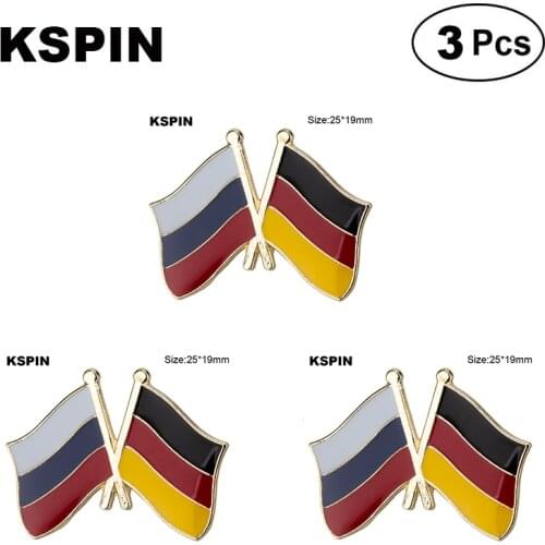 Russia & Germany Lapel Pin Flag badge Brooch Pins Badges 3Pcs a Lot