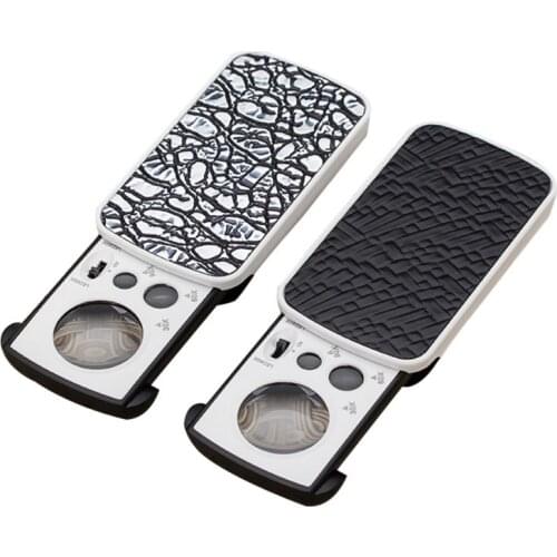 30X 60X 90X High Resolution Pocket LED Light Slide-out Jewelry Magnifying Glass Magnifier Loupe Batteries Included