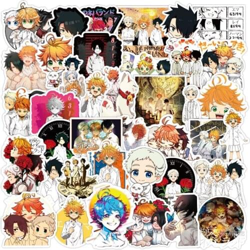 50PCS Anime The Promised Neverland Stickers for Notebook Skateboard
