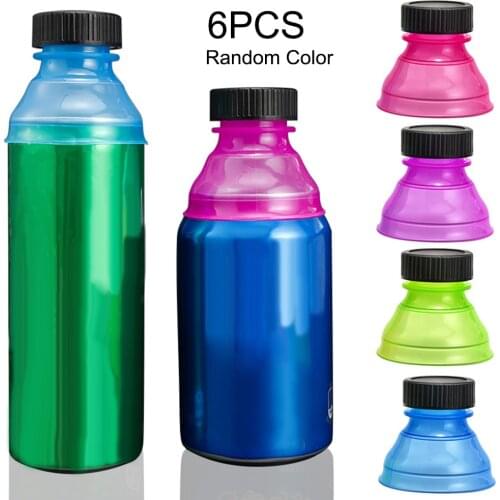 6pcs Random Color Beverage Can Cap Cover Lid Soda Beer Can Cap Flip Bottles Lid Container Boxes Jars Protector Snap