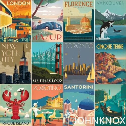 Diamond Painting City Cartoon 5D Diy Diamond Embroidery Full Round& Square Drill Diamond Mosaic Cross Stitch Home Decor