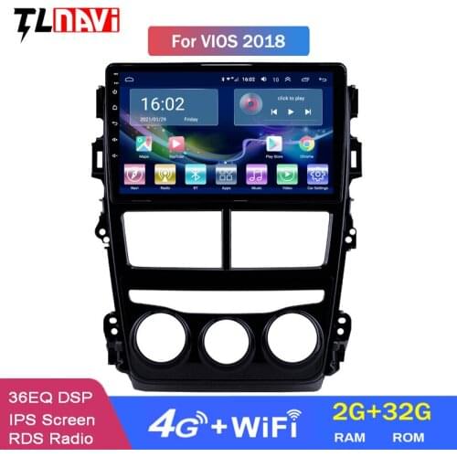 4G LTE 2G RAM 9 Inch Car Radio For Toyota Vios Yaris Radio 2018 Multimedia System GPS AutoRadio Head Unit Android 10