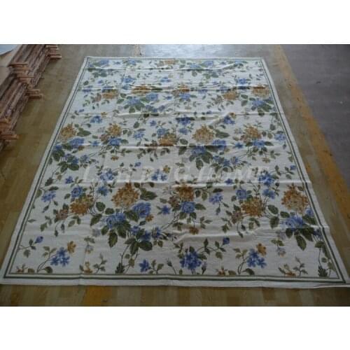 Free shipping 8'x10' needlepoint carpets hand knotted handmade rugs for home decoration