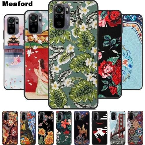 3D Emboss Flower Case For Xiaomi Redmi Note 10 Pro Cover Cute Relief Case For Xiaomi Redmi Note 10 4G 5G Note10 Pro Max Case