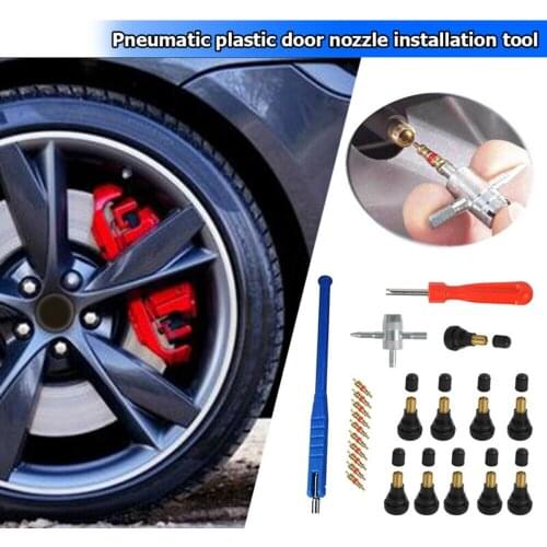 Valve Core 4 Way Tire Repair Tool Kit +Valve Stem +Stem Puller Practical