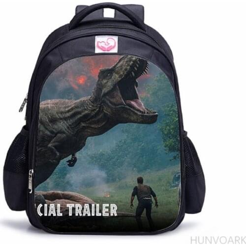 Childrens Pop Animal Print Backpack Jurassic Dinosaur World Kingdom Girls Boys Childrens School Bag