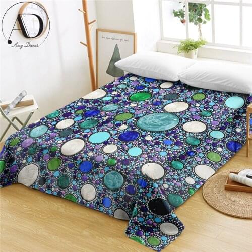 Mountain Zen by Amy Diener Bed Sheet Gemstone Flat Sheet 3D Printed Blue Purple Bedspreads Abstract Art drap de lit Dropship