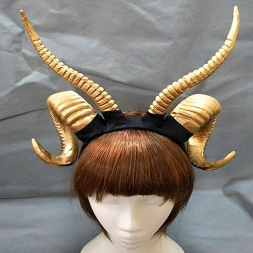 Gothic Antelope Sheep Horn Hoop Headband Forest Animal Photography Manual