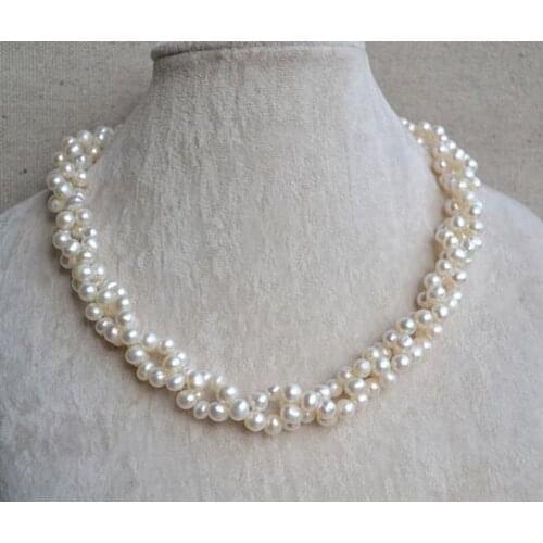 Perfect White Color Real Pearl Jewellery,AA 6-7MM Natural Pearl Necklace,Fashion Ladys Gift Jewellery