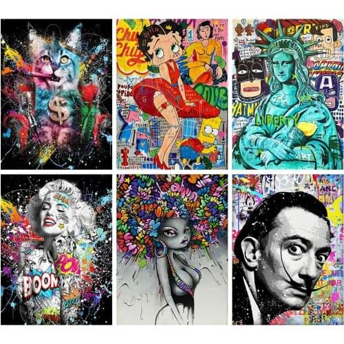 5D DIY Marilyn Monroe Art Diamond Painting Rhinestone Embroidery Sexy Portrait Street Art Mosaic Mural Home Decor New Product