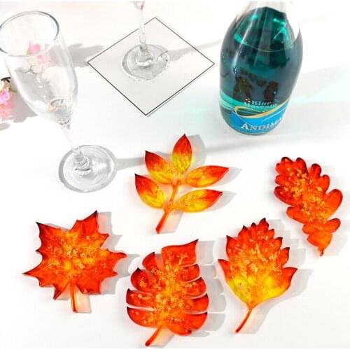 Maple Leaf Shaped Coaster Mold Transparent Silicon Mold For DIY Craft Making Epoxy Resin Craft Clay Resin Molds Plaster Mold