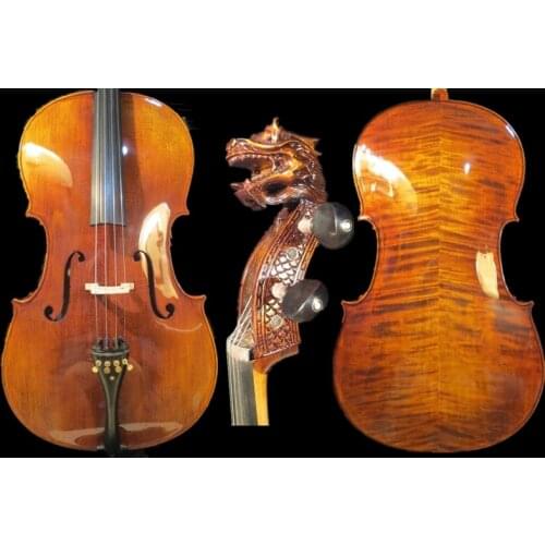 Copy of 1724 Yo-Yo Ma sleeping carved scroll 7/8 cello #9290