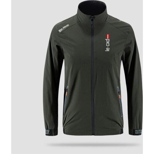 Le Cxd Summer Print Slim Sport Jacket Mens Street Windbreaker Zipper Thin Jacket Mens Casual Front Printing Jacket Asian Size