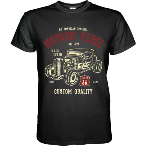Summer 2019 Short Sleeve Plus Size Hotrod Rebel T-Shirt - Hot Rod Us Car Muscle Rockabilly Biker Gr S-5Xl Psycho T Shirts