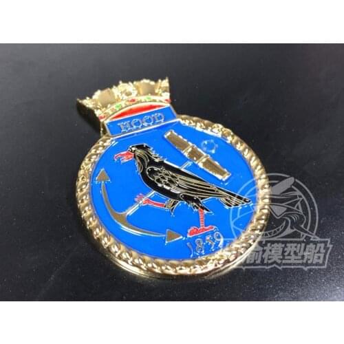 Hood Metal Badge Heraldry for 1/700 1/350 1/200 HMS Battleship Model Ship Display CYH003