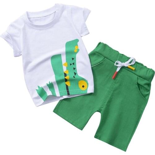 Ins Fashion Summer Baby Boy Sets Fashion Printing Sports Set Top + Shorts 2021