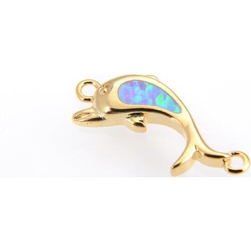 Trendy Jewelry Retro Style Single Dolphin Color Opal Accessories DIY Bracelet Necklace Accessories Wholesale