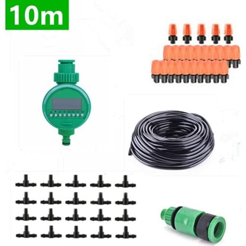10m Diy Automatic Micro Drip Irrigation Set Plants Watering System Kits Garden Dripper Head Connector For Flowerspot Plants