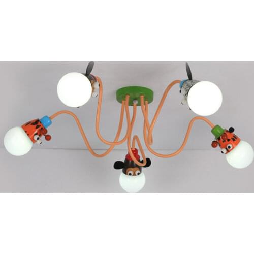 Novelty Lovely Girls/boys Led Ceiling Lights Cartoon Animal Monkey Zebra Giraffe Children Bedroom Sleeping Room Lamps