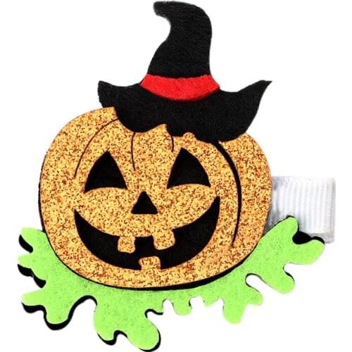 New Halloween Girl Hair Clips For Kids Girls Printed Grosgrain Ribbon Hair Clip Hairgrips Hair Accessories Halloween Party Bows