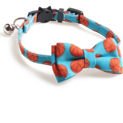 55PCS / LOT New Pet Collar Ball Series Cat Collar Football Tennis Basketball Printing Neck Strap